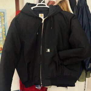 MEN's CARHARTT BLACK INSULATED-HOODED WARM WINTER JACKET